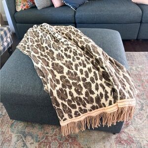 House of Hackney // Anthropologie Jacquard / Leopard Print Blanket with Fringe